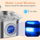 Stainless Steel Cat Water Fountain 108oz, Quiet Filtered Flow