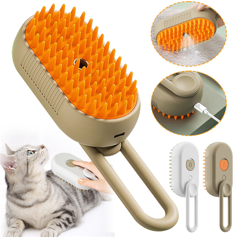 3-in-1 Electric Steam Pet Brush for Dogs & Cats