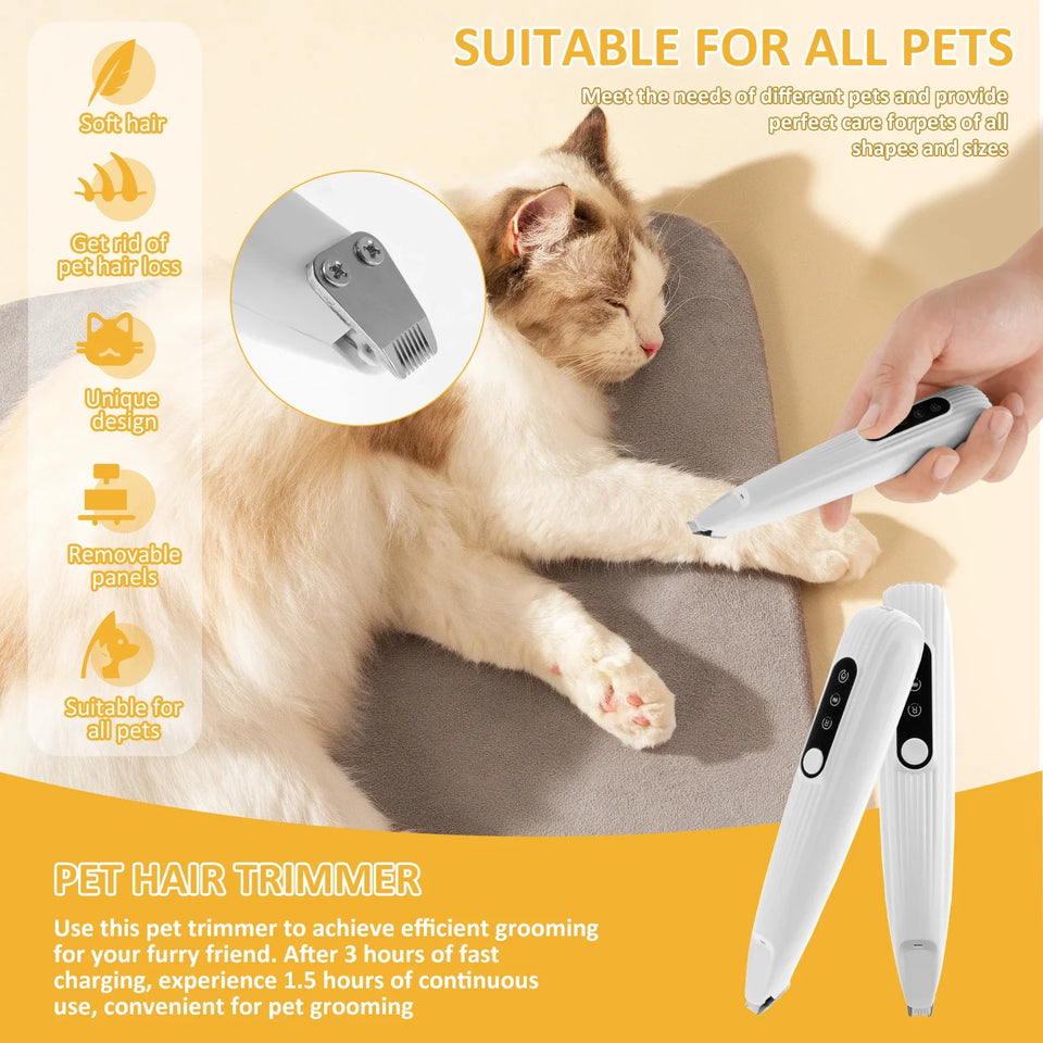 LED Dog Paw Trimmer – Quiet, Cordless, Waterproof